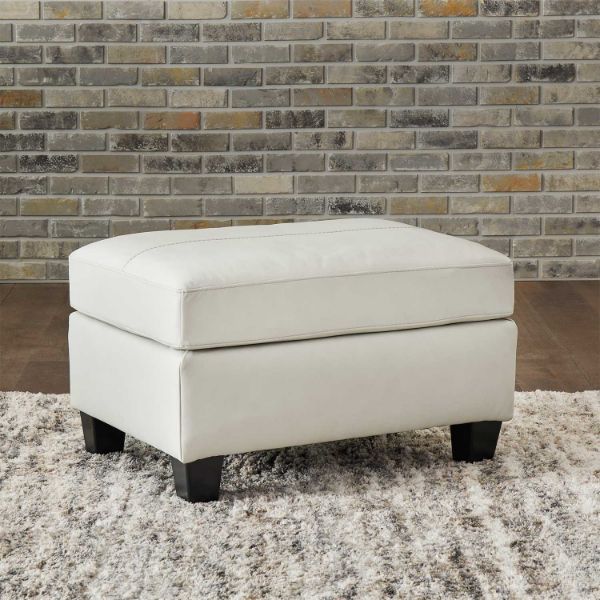 Genoa Coconut Leather Ottoman | 0M1-477O | AFW.com