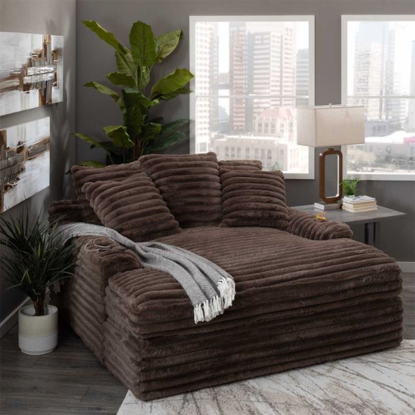 Snuggle Chocolate Double Chaise | B1-4500 | AFW.com