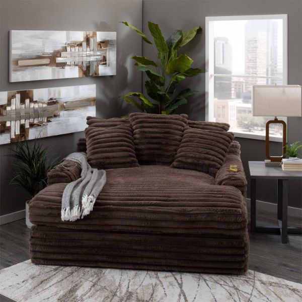 Snuggle Chocolate Double Chaise | B1-4500 | AFW.com