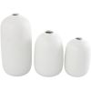 Picture of Set Of 3 White Vase Black Leaf