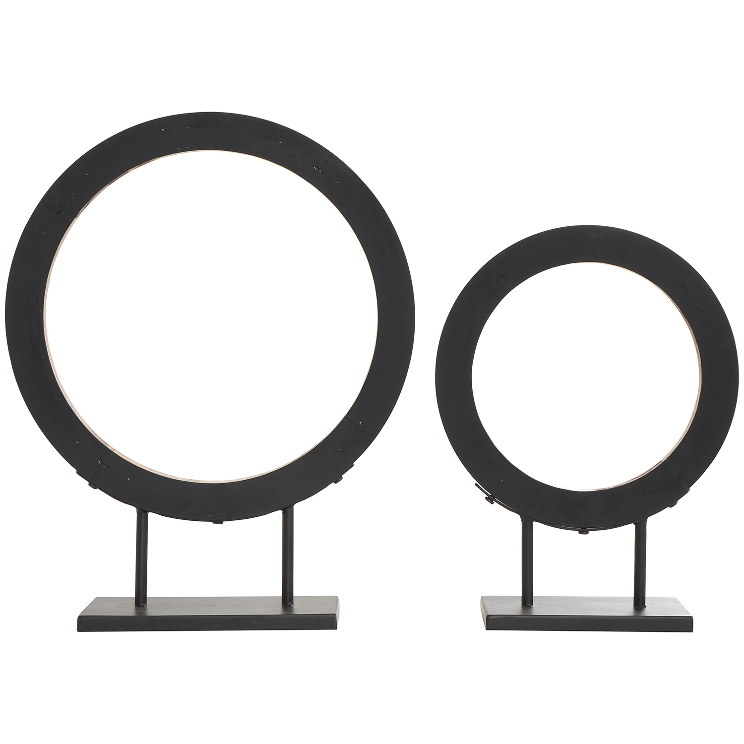 Set Of 2 Circle Ring Sculpture On Metal Stand | 30115-AF | | AFW.com