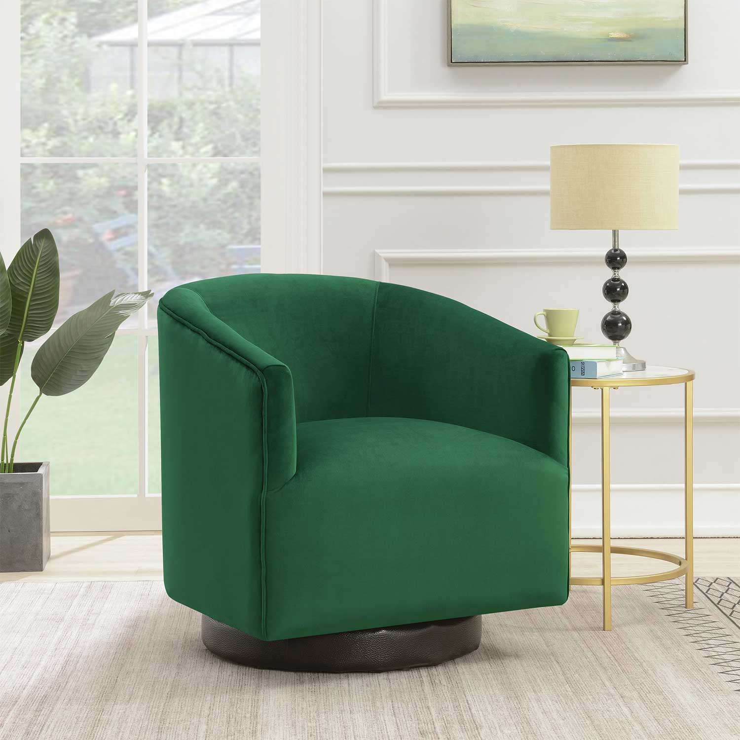 Charlotte Green Swivel Chair - Elements International Group, LLC | AFW.com