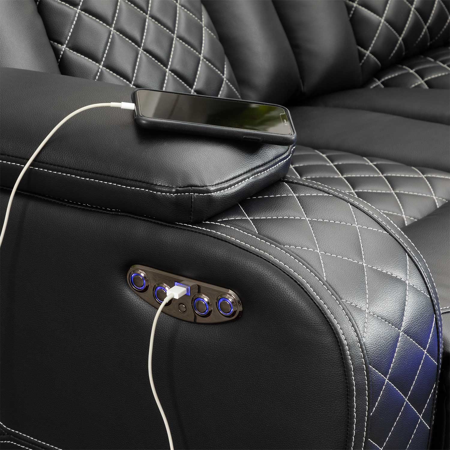 Bronson 3PC Dual Power Sectional | 1B-2817-3PC | AFW.com