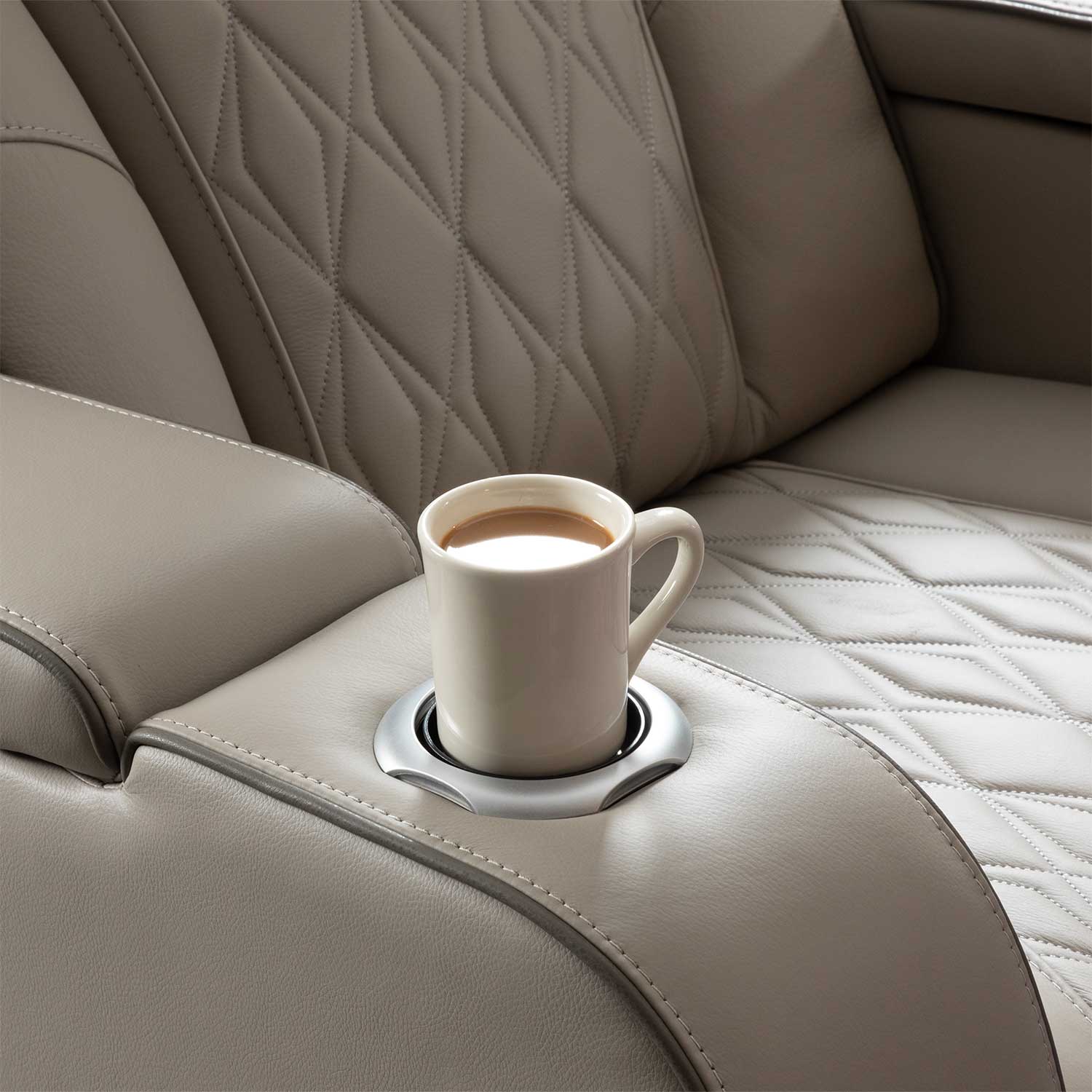 Gray Leather Dual Power Zero Gravity Recline Sofa | 0L0-271PRS