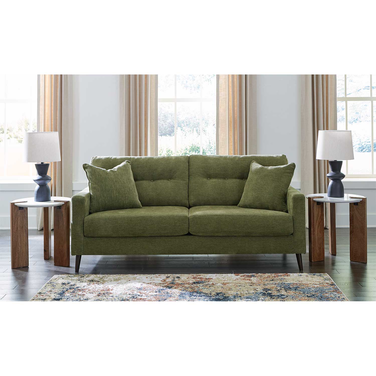 Bixler Tufted Olive Sofa | D-261S | AFW.com