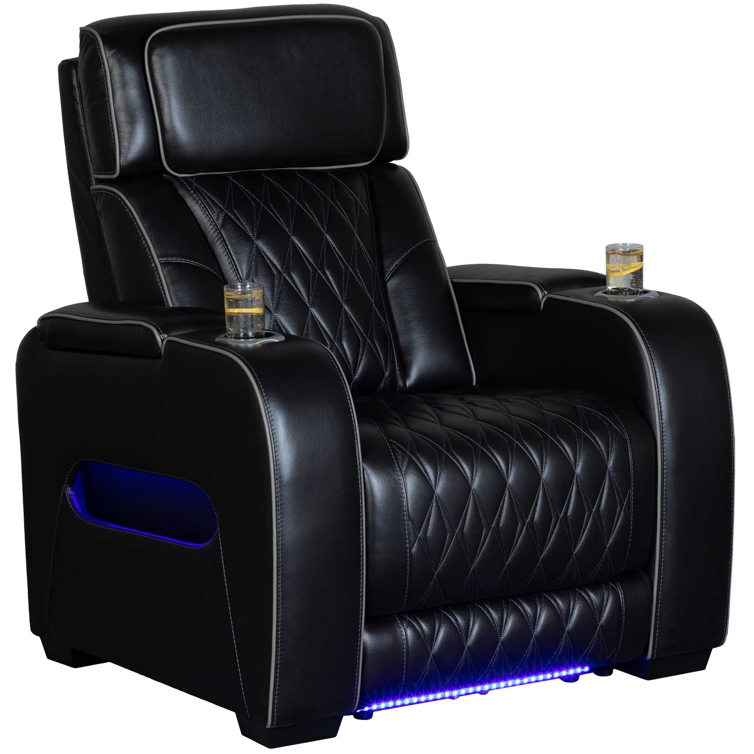 Black Leather Dual Power Zero Gravity Recliner | 0L1-271PR | AFW.com