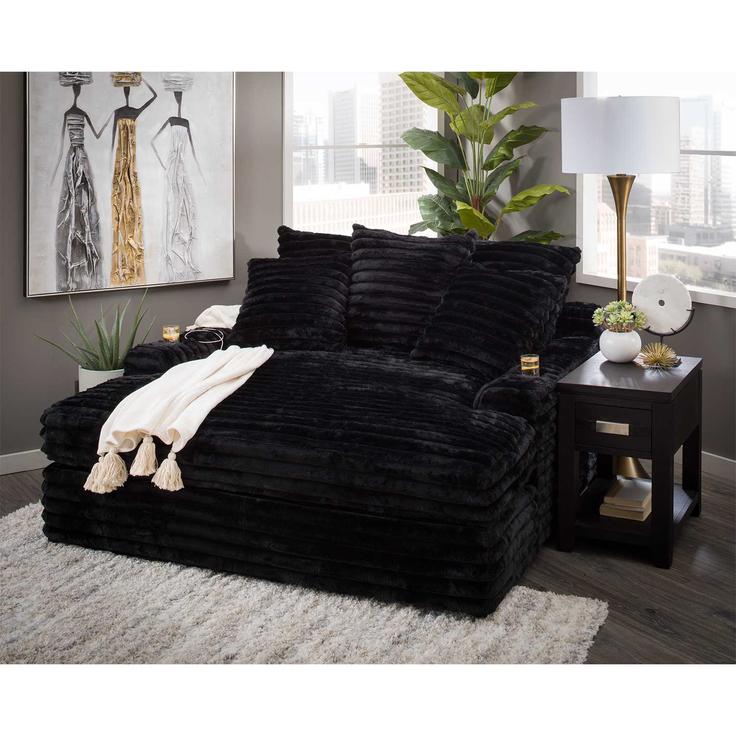 Snuggle Black Double Chaise 4500 JULIA BLACK | | AFW.com