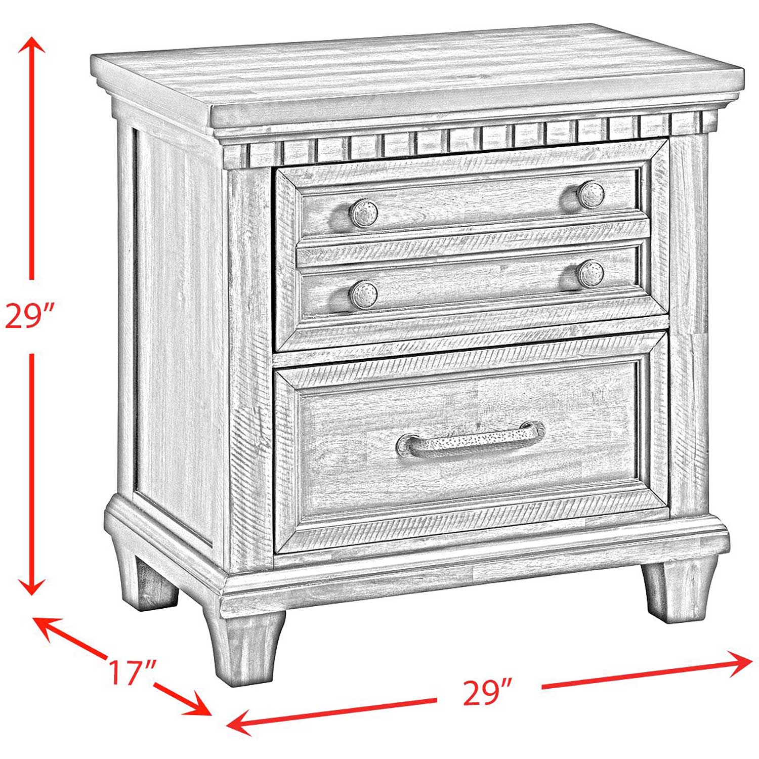 McCoy Espresso 2-Drawer Nightstand | 1055-NS | AFW.com