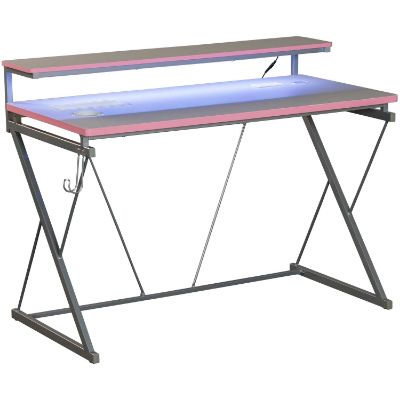 Picture of Evoker Gaming Desk in White and Pink