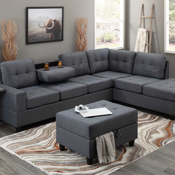 Bella 2 Piece Sectional with Drop Table