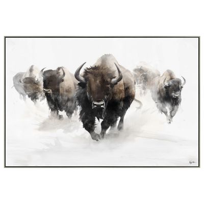 Picture of Buffalo Herd Print And Handpainted