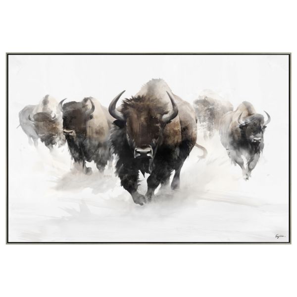 Picture of Buffalo Herd Print And Handpainted