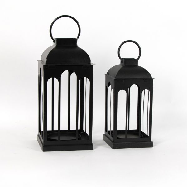 Picture of Black Metal Lantern Set Of Two