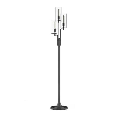 Picture of Iron Glass Floor Lamp Brown Black Finish