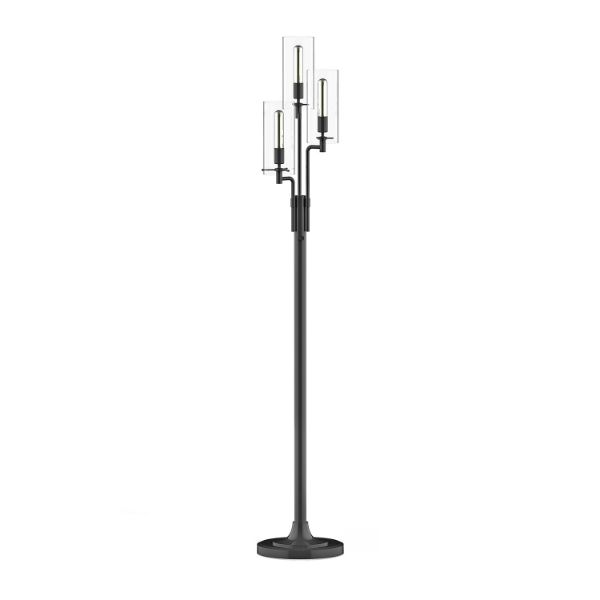 Picture of Iron Glass Floor Lamp Brown Black Finish