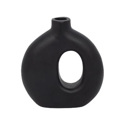 Picture of Wood Cut-Out Vase Black