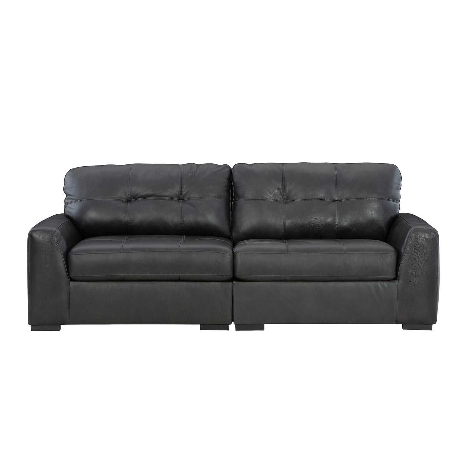 Aria Gray Leather Loveseat | 1H-7095L | AFW.com