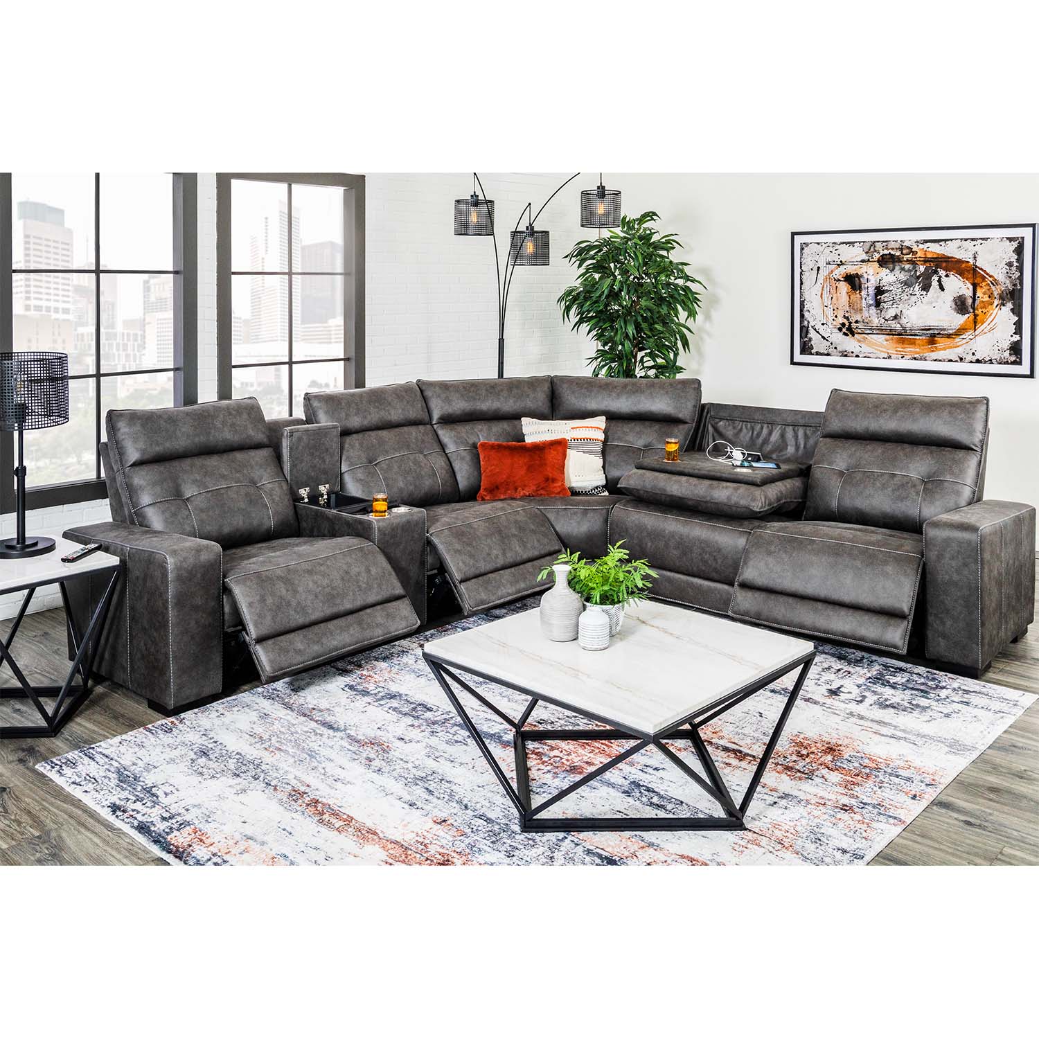 Brookdale 6PC Zero Gravity Power Reclining Sectional - | AFW.com