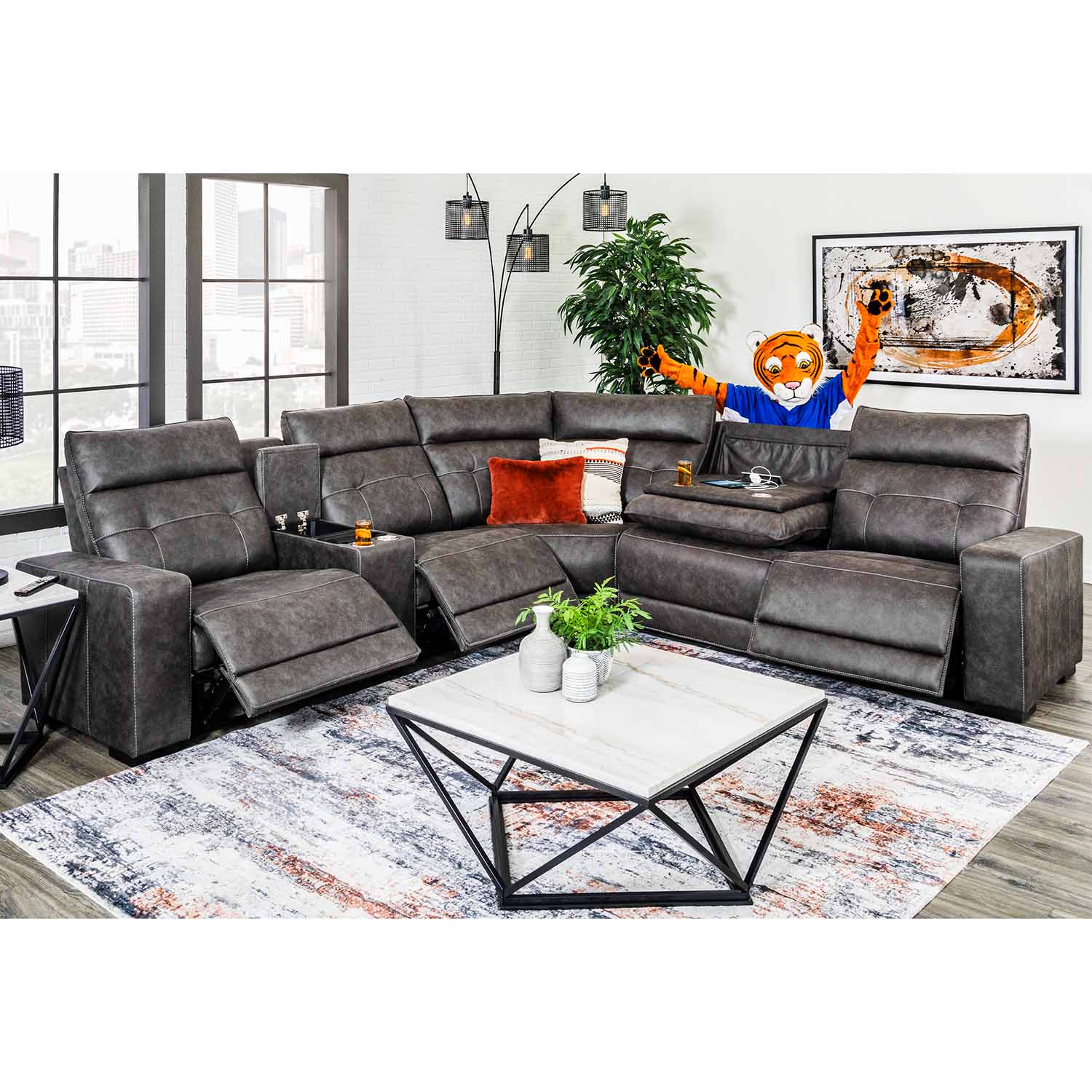 ソファー Brookdale 6PC Zero Gravity Power Reclining Sectional - | AFW.com