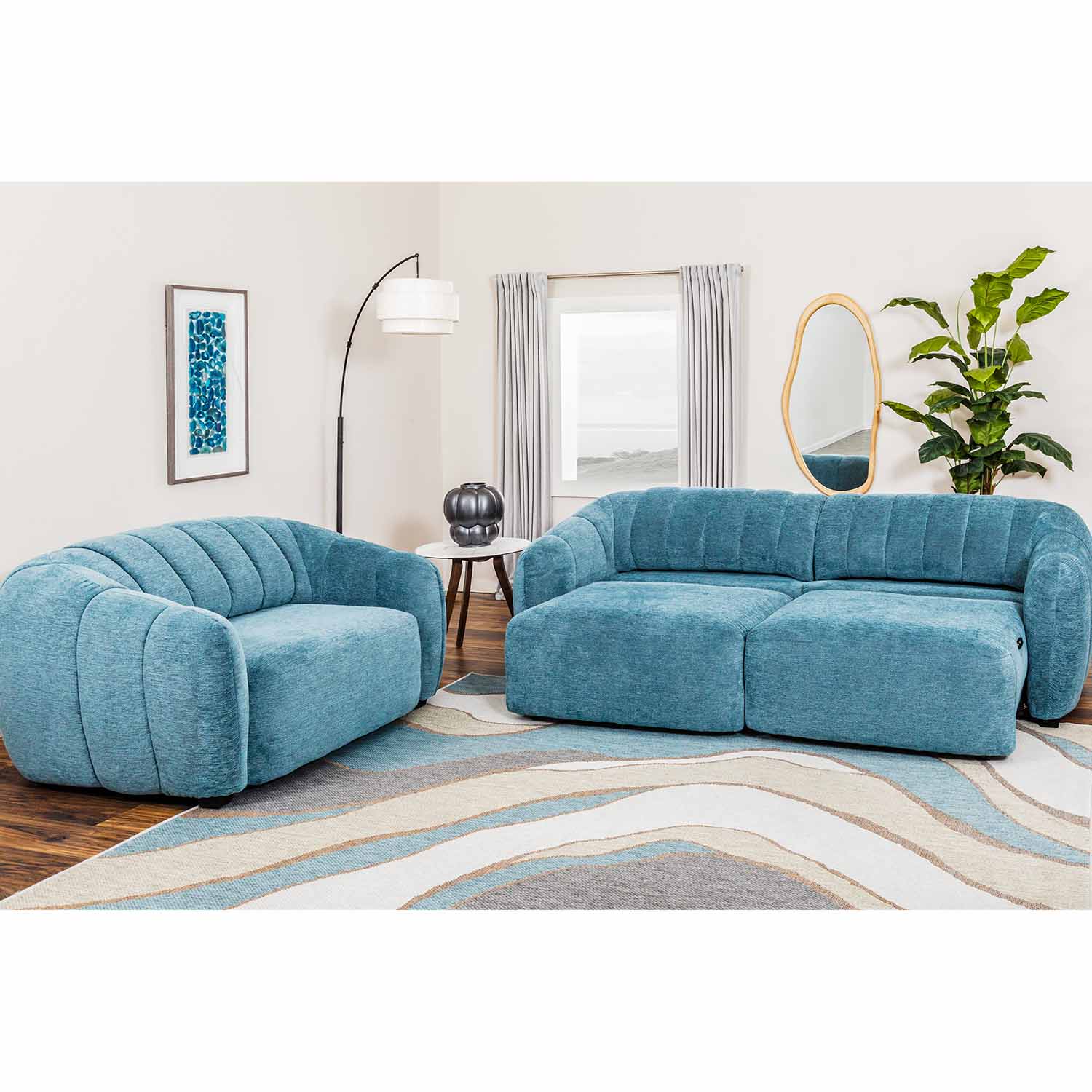 Dahlia 2PC Power Slider Sectional Sofa - | AFW.com