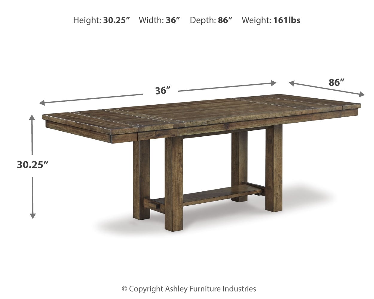 Moriville Dining Extension Table, Grayish Brown - Ashley Furniture