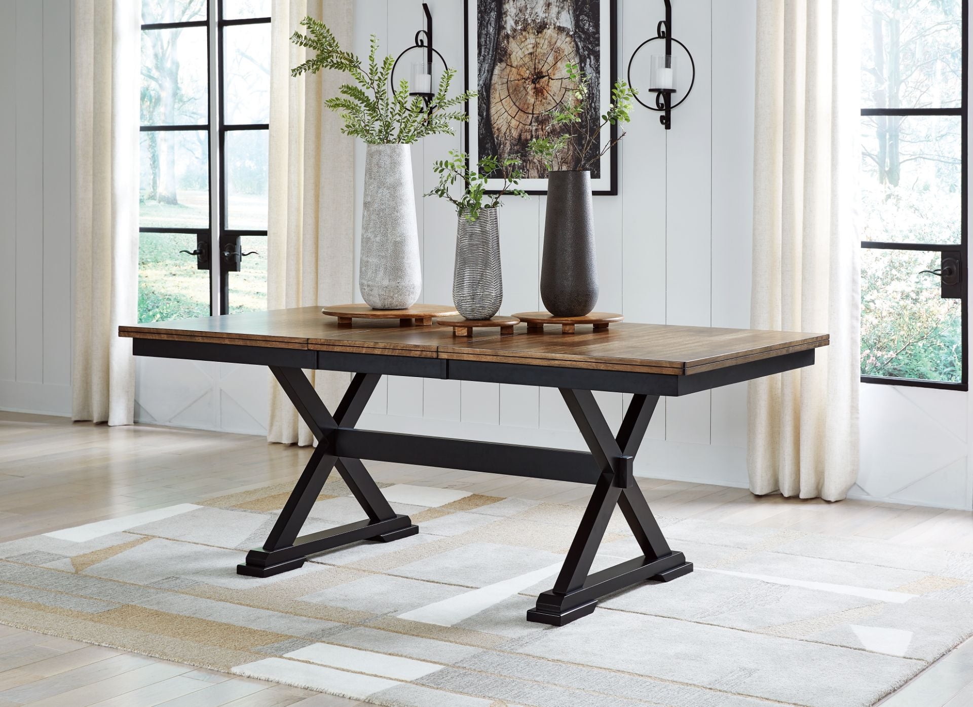 Wildenauer Dining Extension Table, Brown/Black - Ashley Furniture