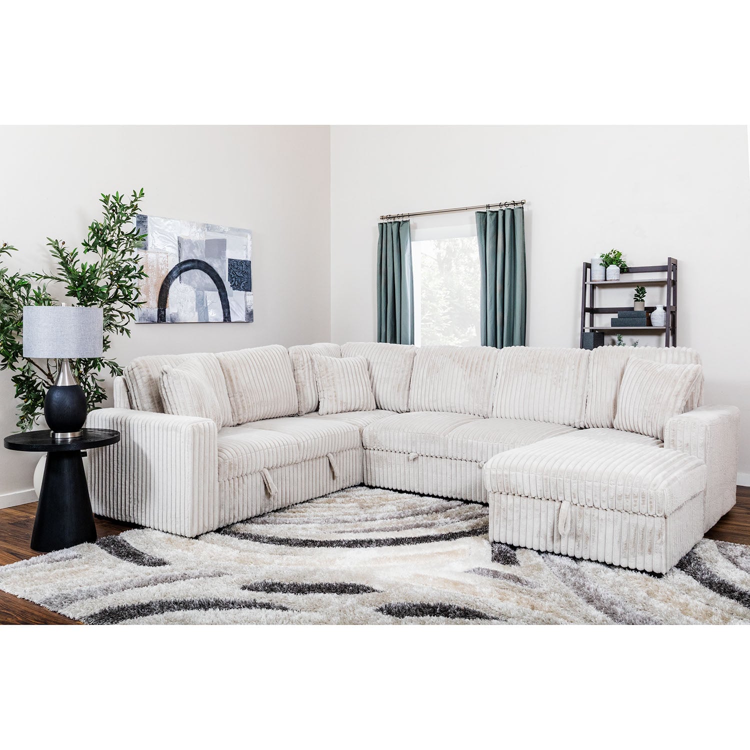 Horizon 5PC Sectional with Pull Out Bed | 1A-36618AL/ARM/C/LL/RC