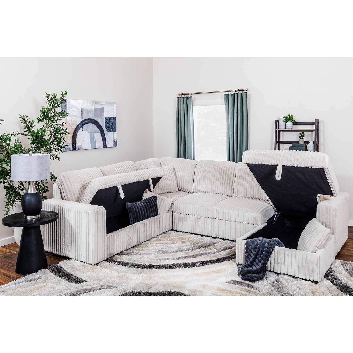 Horizon 5PC Sectional with Pull Out Bed | 1A-36618AL/ARM/C/LL/RC