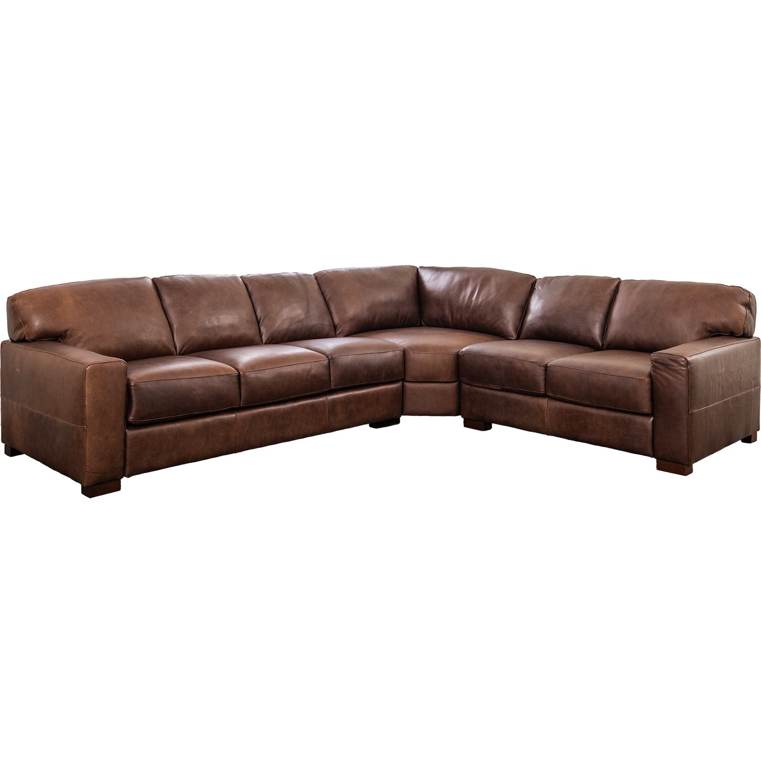 a28　ソファ Ana 3 Piece All Italian Leather Sectional with LAF Sleeper - Soft