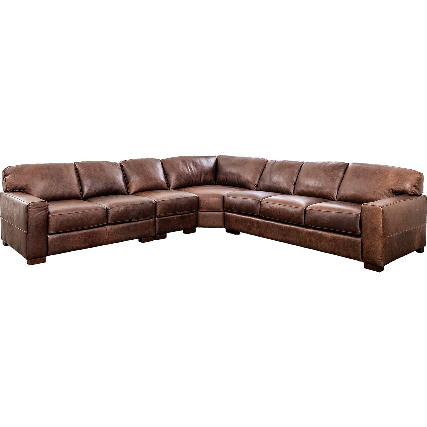 Ana 4 Piece All Italian Leather Sectional - Soft Line | AFW.com