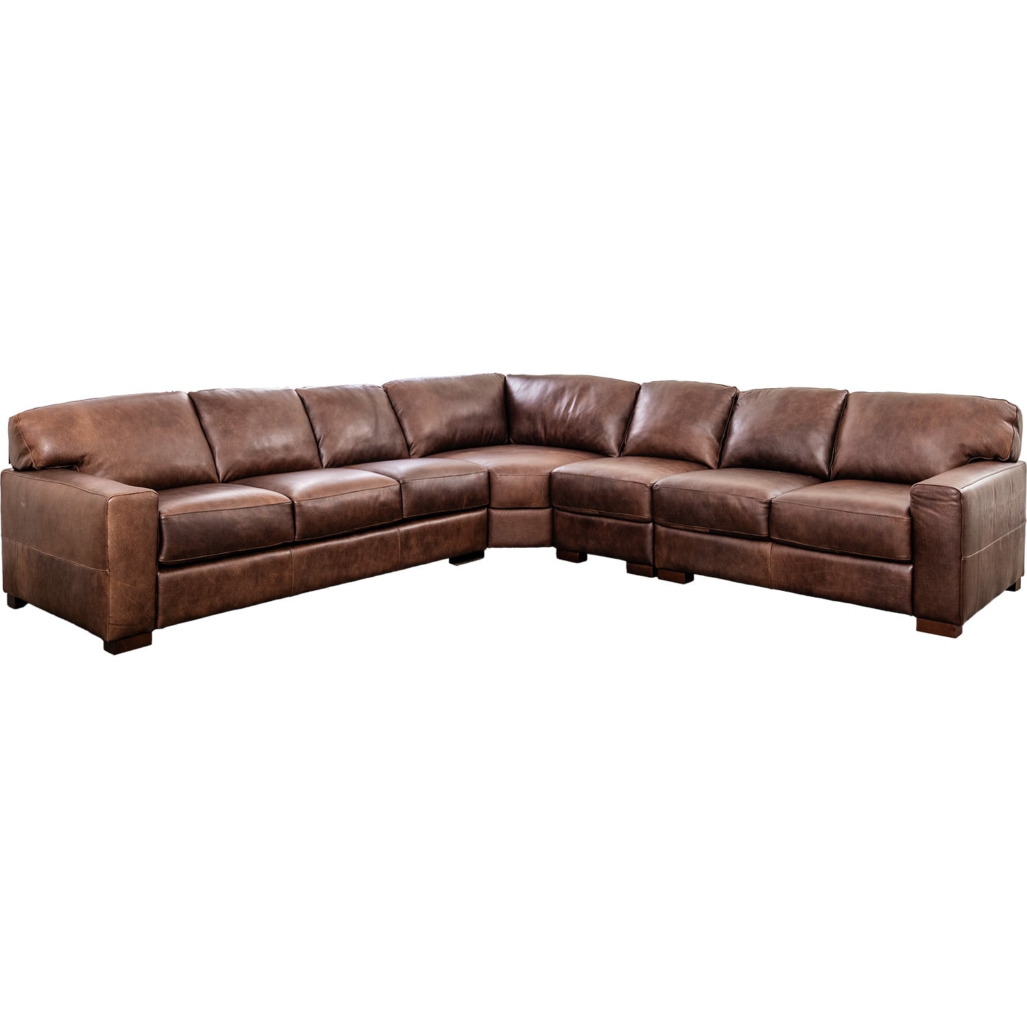 Ana 3 Piece All Italian Leather Sectional with LAF Sleeper - Soft