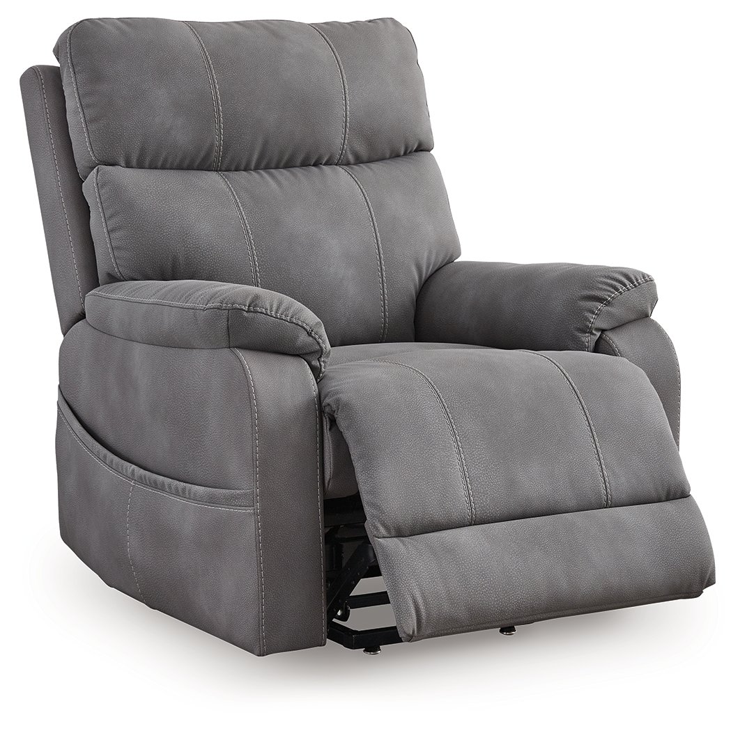 Next-Gen Durapella Gray Power Lift Recliner - Ashley Furniture
