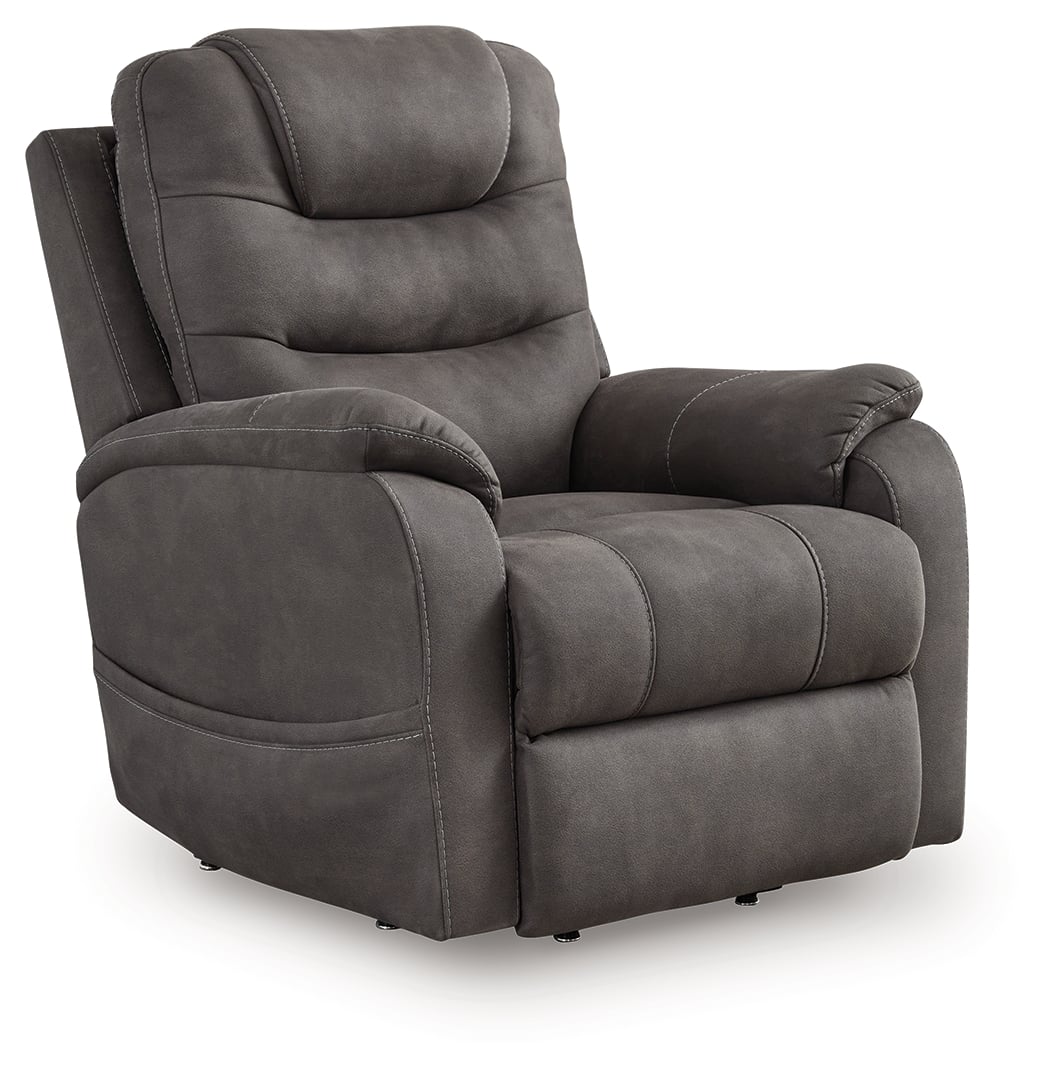 Snowfield Gunmetal Gray Power Lift Cair with Heat and Massage