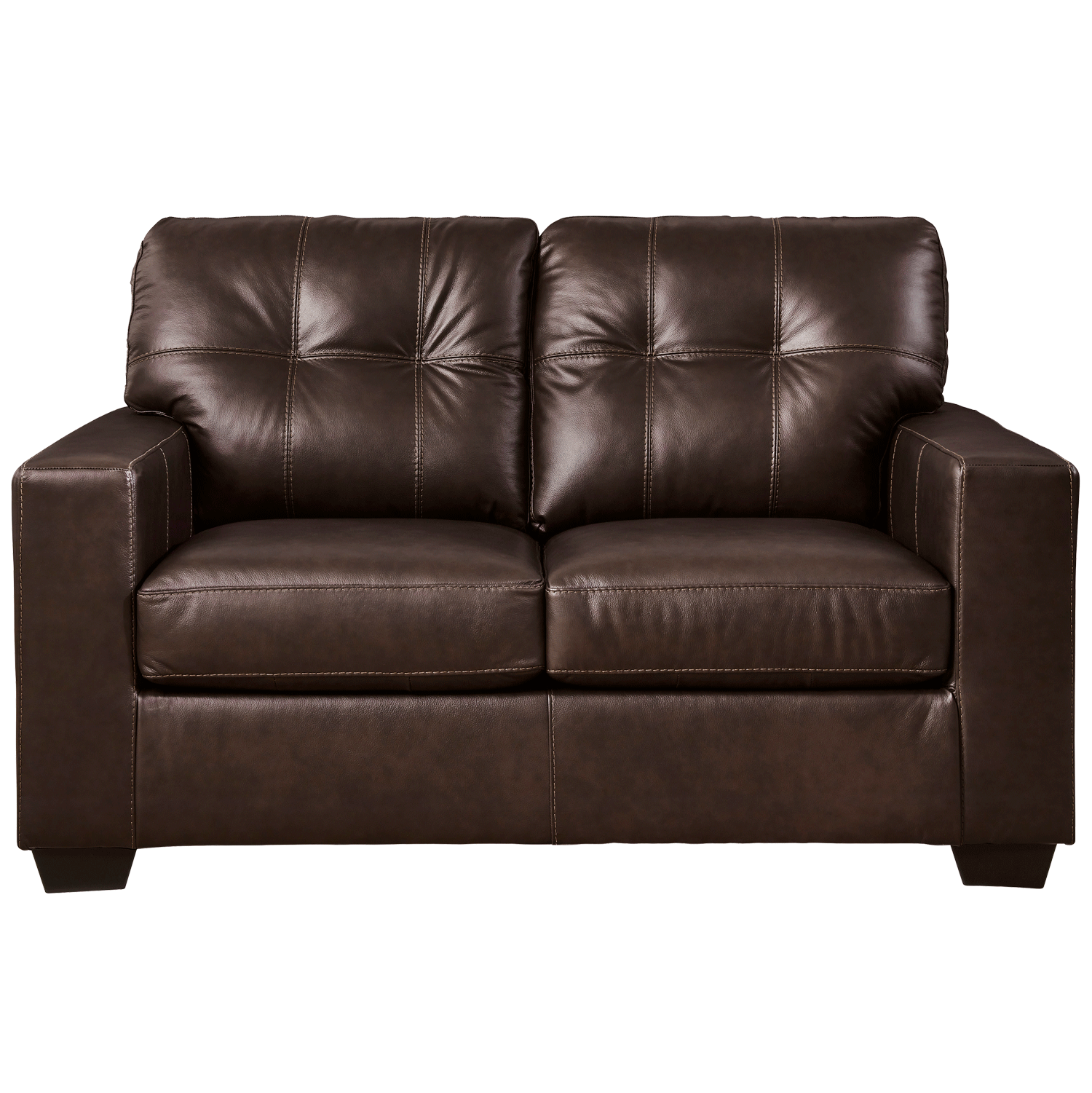 Aria Gray Leather Loveseat | 1H-7095L | AFW.com