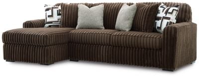 Midnight-Madness 2pc Sofa with Chaise, Chocolate - Ashley