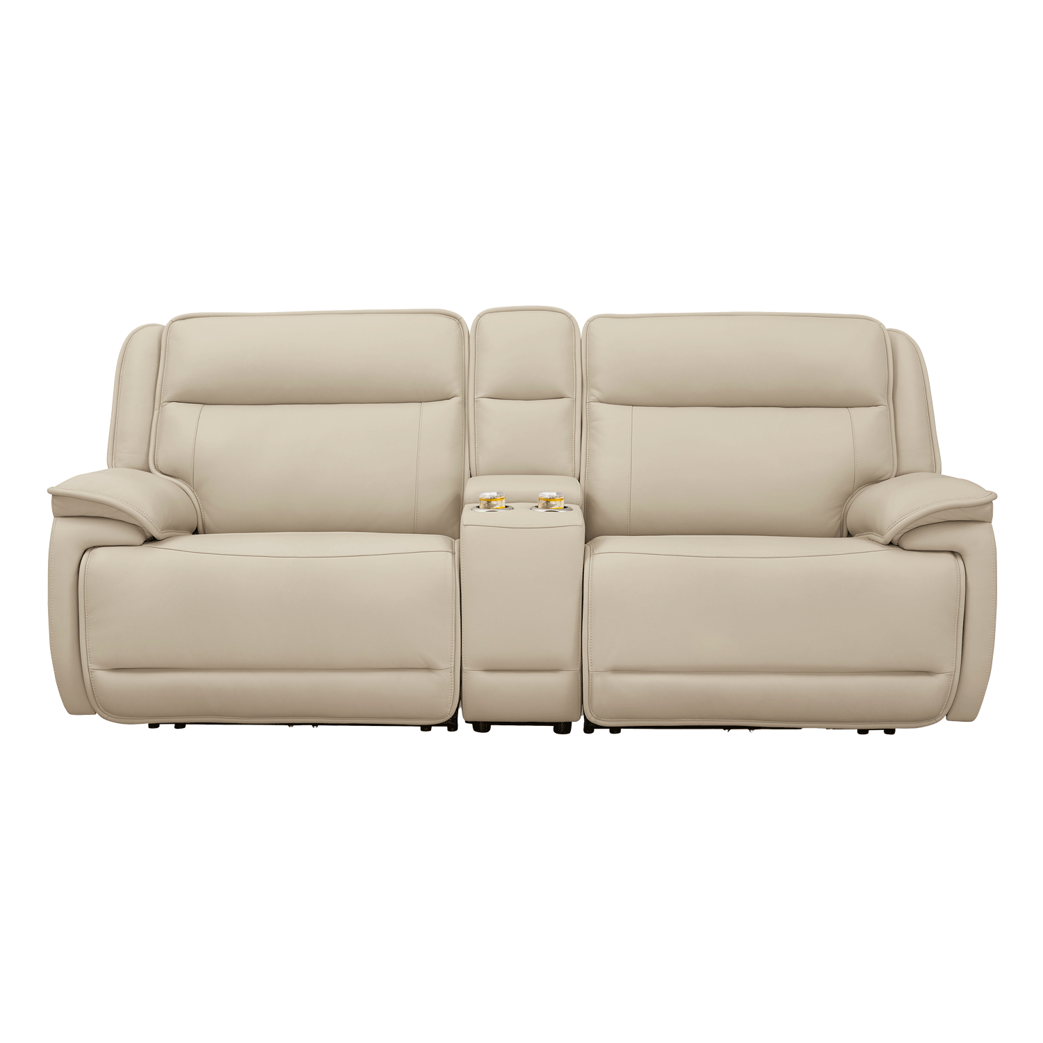 3 PC Leather Dual Power Zero Gravity Recline Console Loveseat