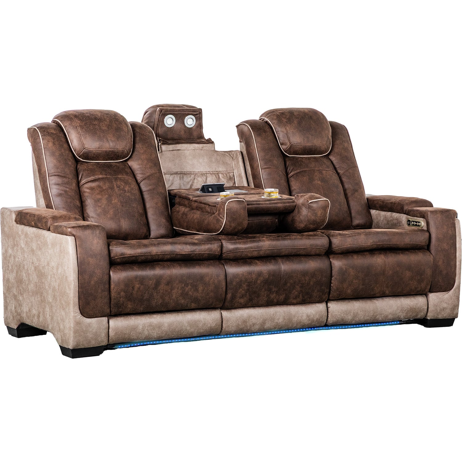 Lantana Dual Power Reclining Sofa with Drop Down Table - Elements