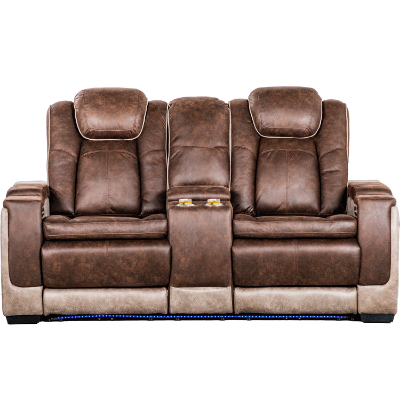 luyuan② Lantana Dual Power Reclining Sofa with Drop Down Table - Elements
