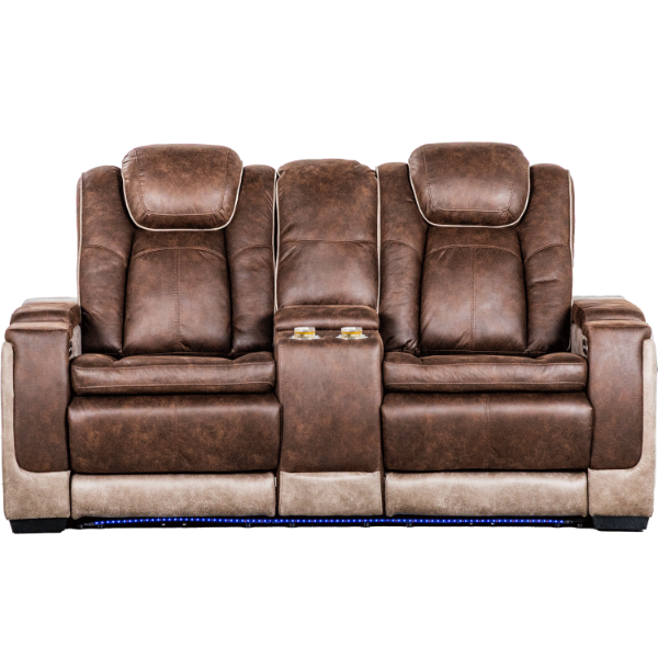 Lantana Dual Power Reclining Console Loveseat