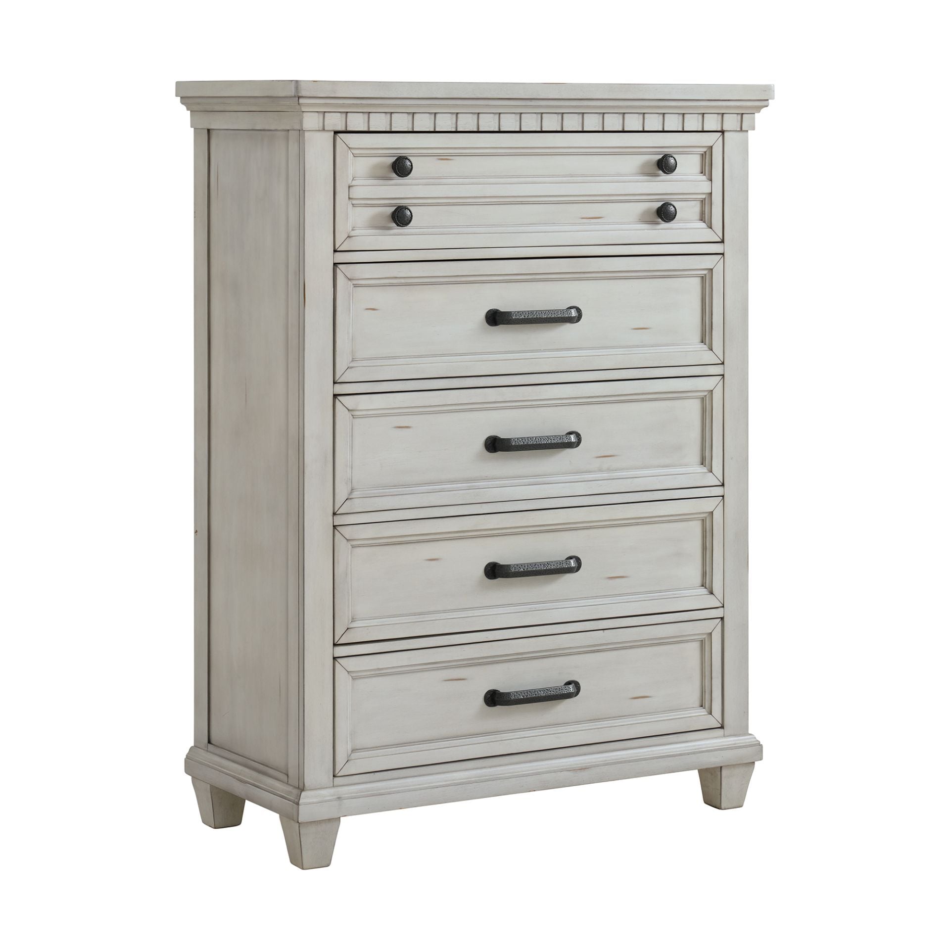 White Isabella 5-Drawer Chest WNL3000-CH Nero Lupo NL3000-CHEST