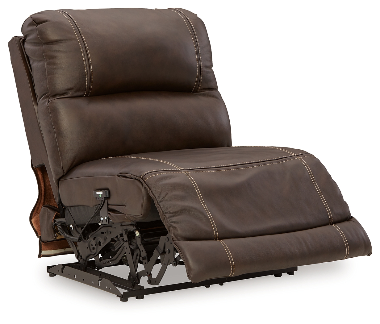 Dunleith Leather Armless PWR Recliner - Thumbnail 2