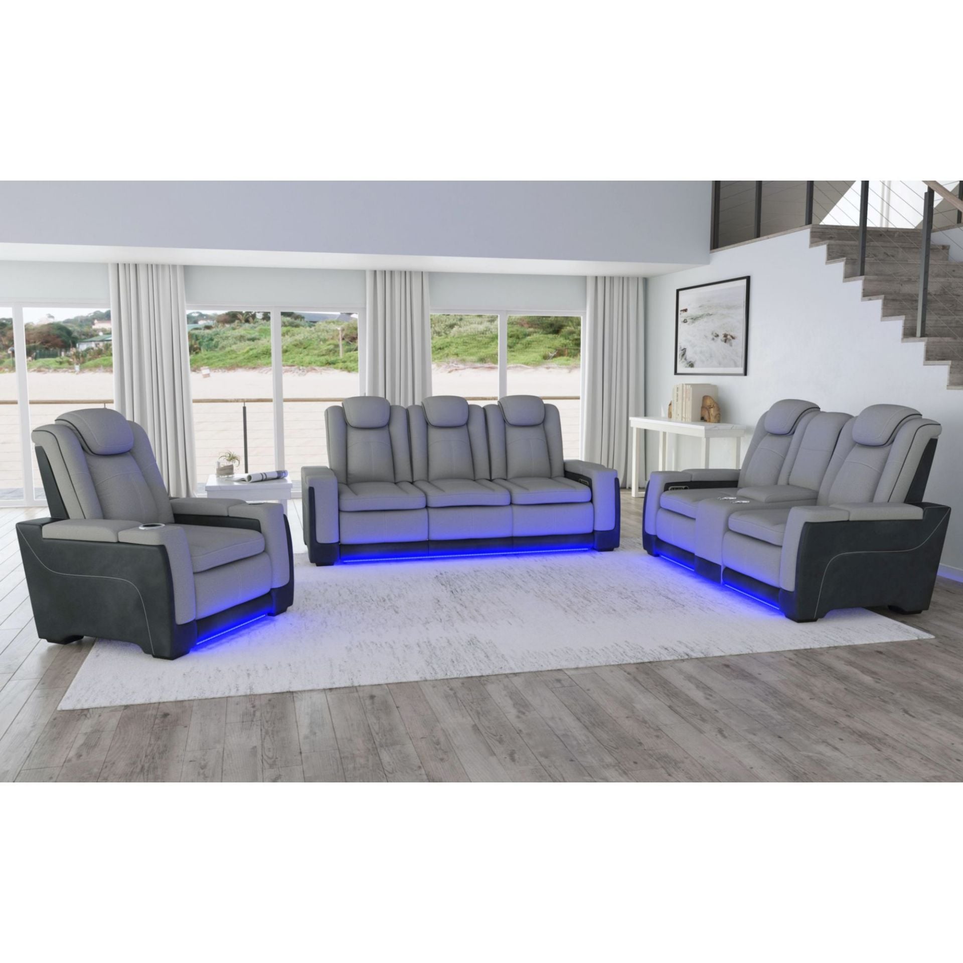 Lantana Gray Power Motion Recliner | U-13660-10562-105PP