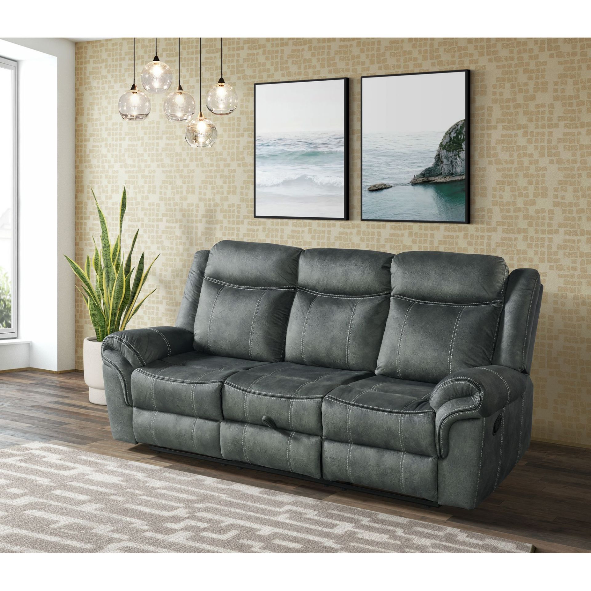 Sorrento Charcoal Gray Motion Sofa | 59928-038-1X | Elements