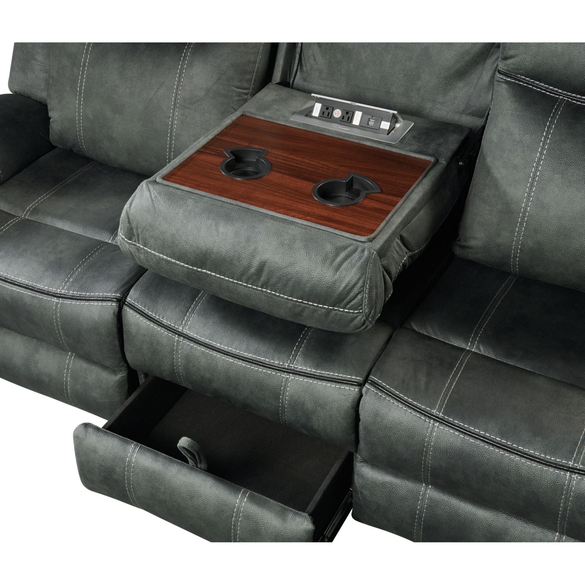 Sorrento Charcoal Gray Motion Sofa | 59928-038-1X | Elements