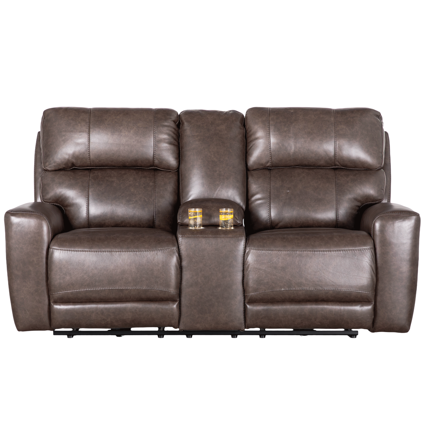 Beadel Leather Dual Power Zero Gravity Recline Sofa with Drop
