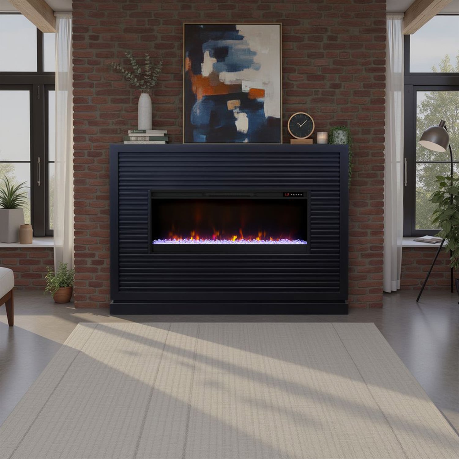 Riviera Black Fireplace | RI5480.SLS | Legends Home | AFW.com