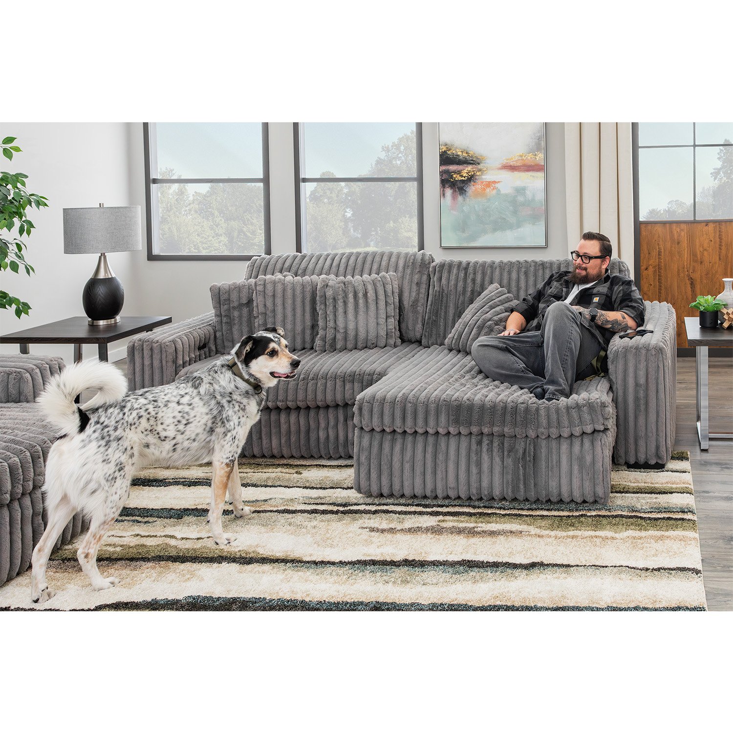 Skim 2PC Power Slider Sectional - | AFW.com