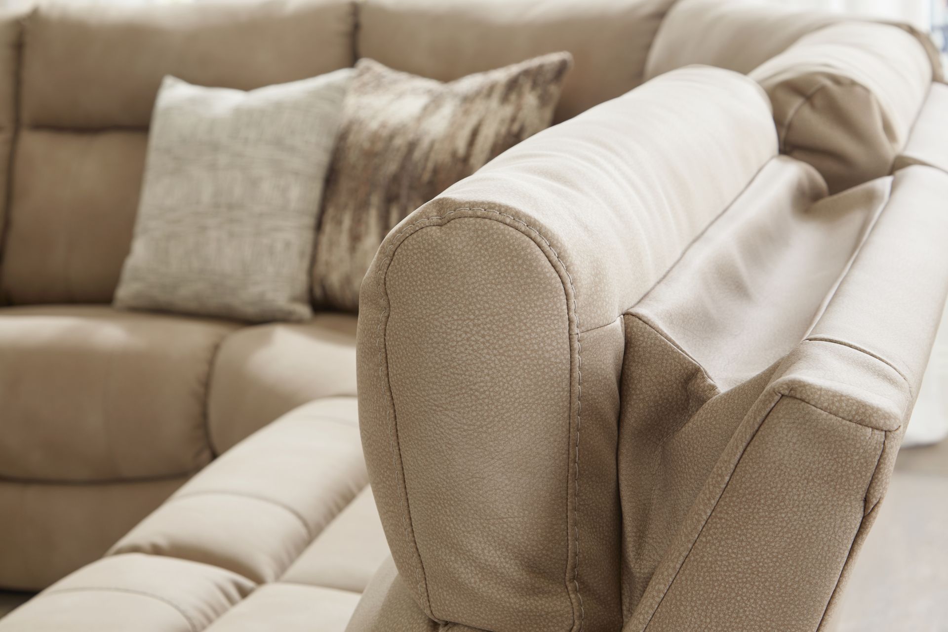 Next-Gen DuraPella Beige 6-Piece Power Reclining Sectional