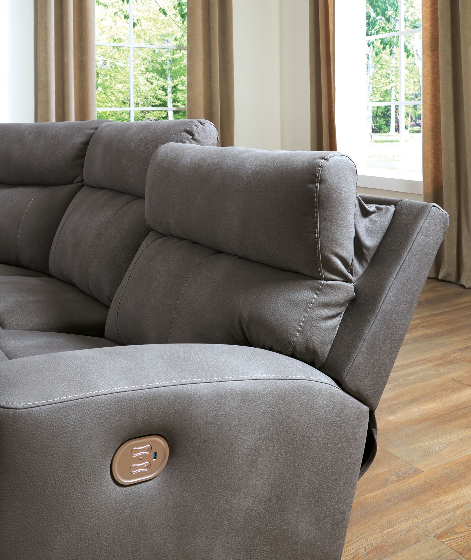 Next-Gen DuraPella Gray 6-Piece Power Reclining Sectional - Ashley