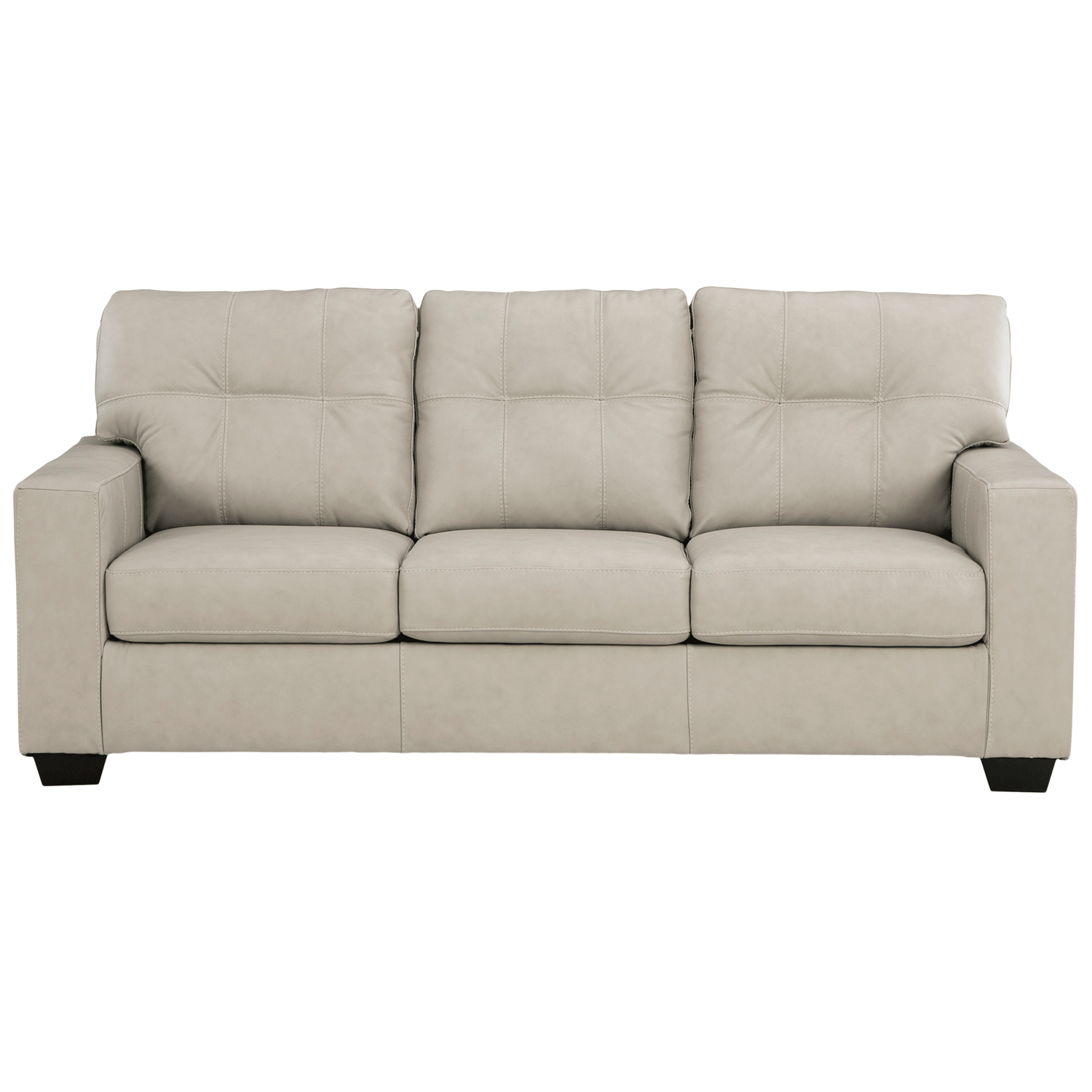 Aria Gray Leather Loveseat | 1H-7095L | AFW.com